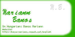 mariann banos business card